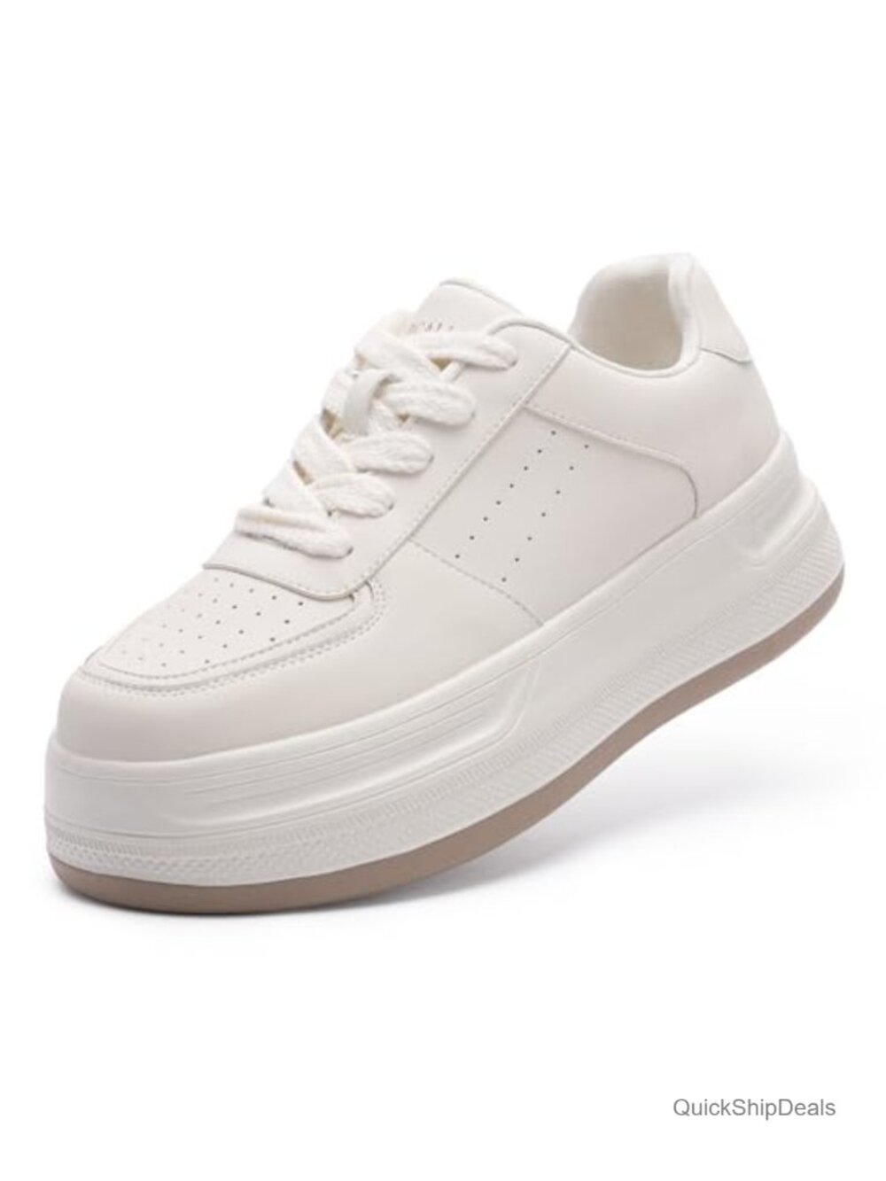Women's Platform Lace Up Leather Walking Fashion Sneakers